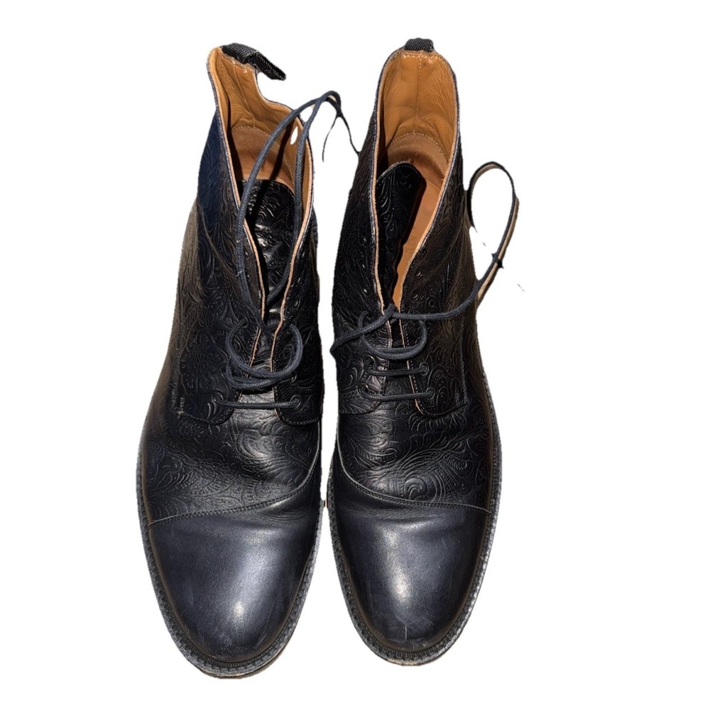 Taft The Rome Cap Toe Boot Black Floral Mens US Size 14 / EU 47